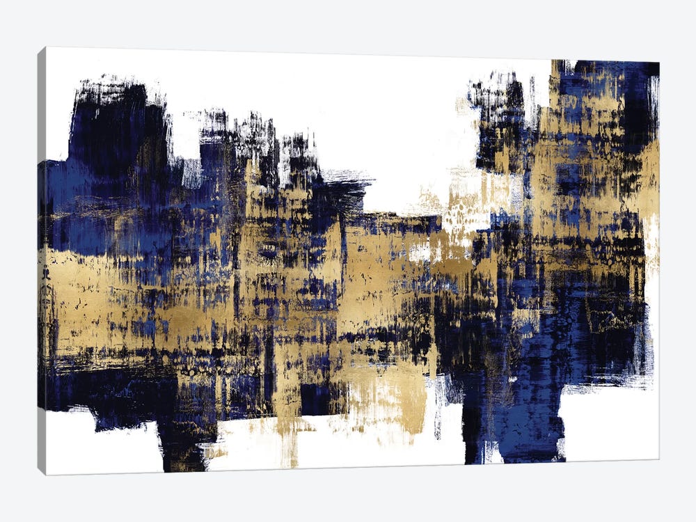 Vibrant Gold on Blue by Alex Wise 1-piece Canvas Print
