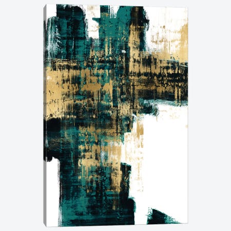 Infatuation Gold on Teal I Canvas Print #ALW17} by Alex Wise Canvas Wall Art