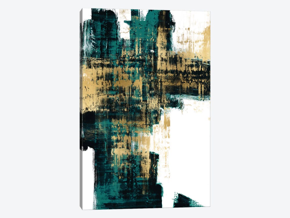 Infatuation Gold on Teal I by Alex Wise 1-piece Canvas Print