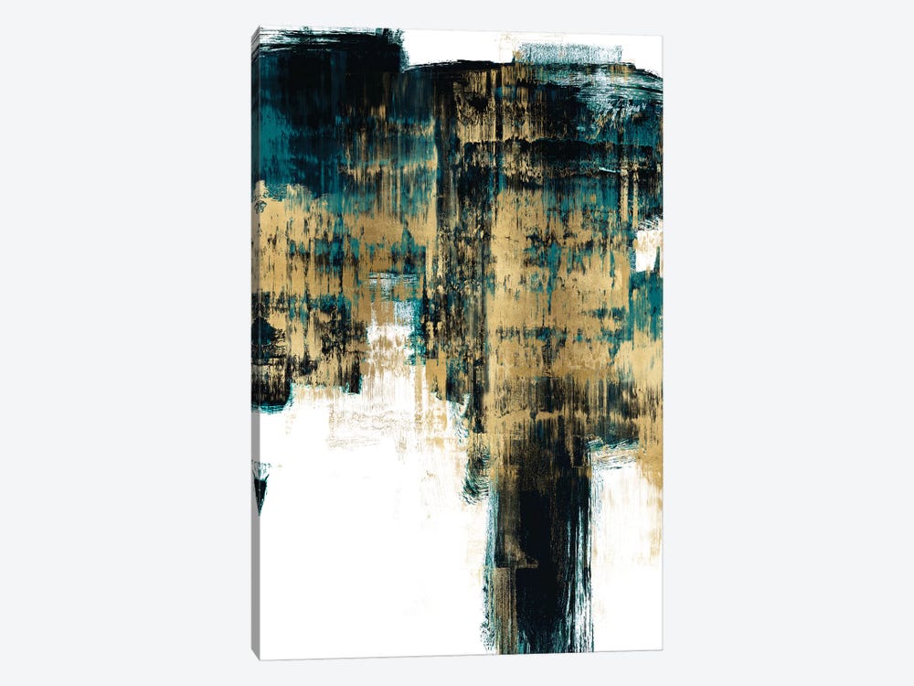 Infatuation Gold on Teal II by Alex Wise 1-piece Canvas Art
