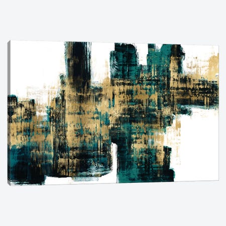 Vibrant Gold on Teal Canvas Print #ALW19} by Alex Wise Canvas Print