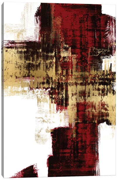 Kinetic Gold on Red I Canvas Art Print