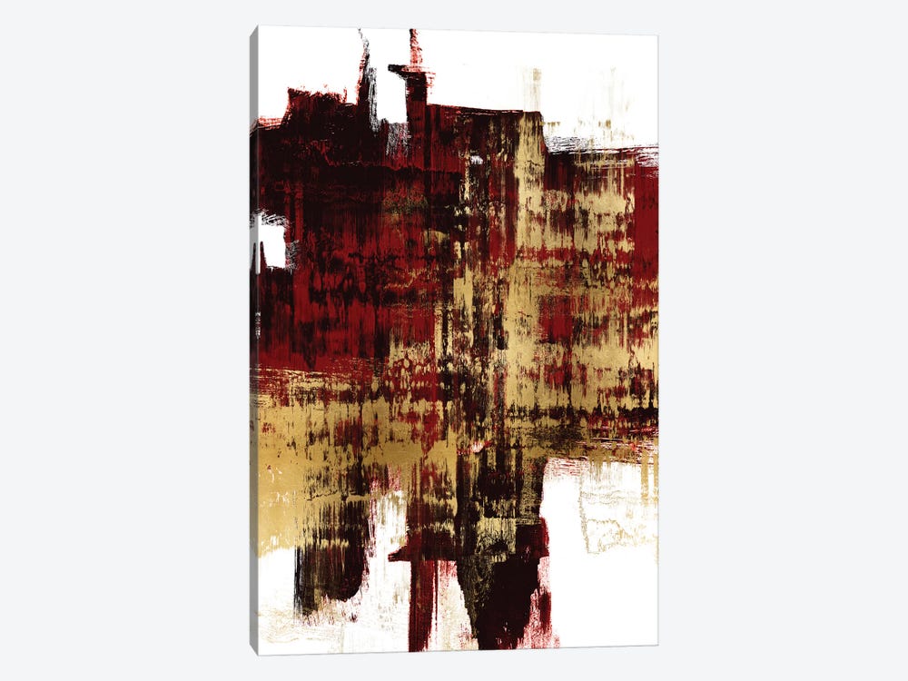 Kinetic Gold on Red II by Alex Wise 1-piece Canvas Print