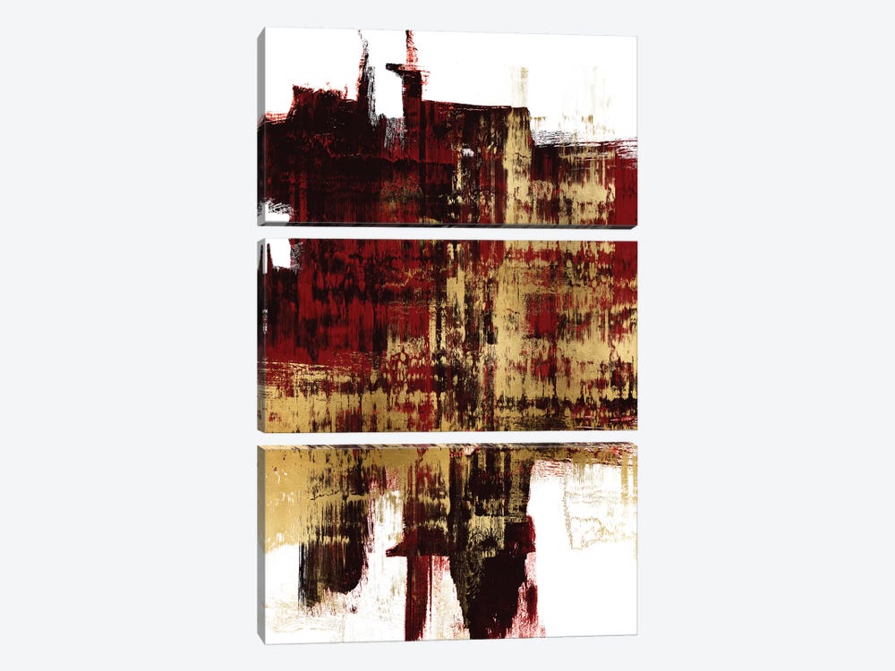 Kinetic Gold on Red II by Alex Wise 3-piece Art Print