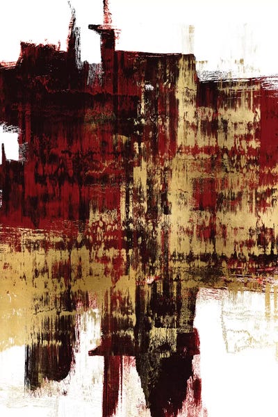 Seasonal Glam: Kinetic Gold on Red II by Alex Wise