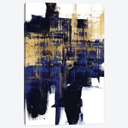 Dynamic Gold on Blue I Canvas Print #ALW9} by Alex Wise Canvas Artwork