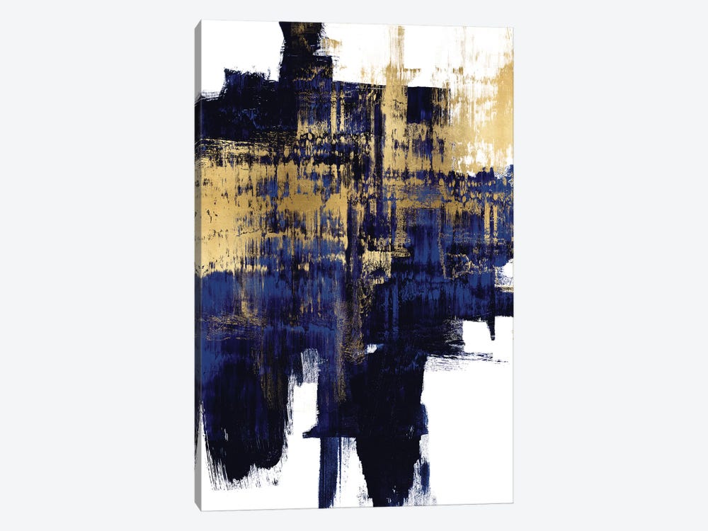 Dynamic Gold on Blue I by Alex Wise 1-piece Canvas Art Print
