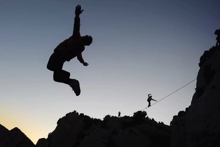 Base Jumping And Highlining, Dalles Grises, Gorges du Verdon, Alpes-de-Haute-Provence, Provence-Alpes-Cote d'Azur Region, France