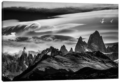 Cerro Torre & Fitz Roy Range, El Chalten, Patagonia, Argentina Canvas Art Print - Extreme Sports Art