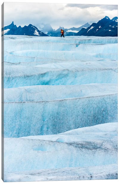 Crossing Tyndall Glacier, Patagonian Ice Cap, Patagonia, Chile Canvas Art Print - Chile Art