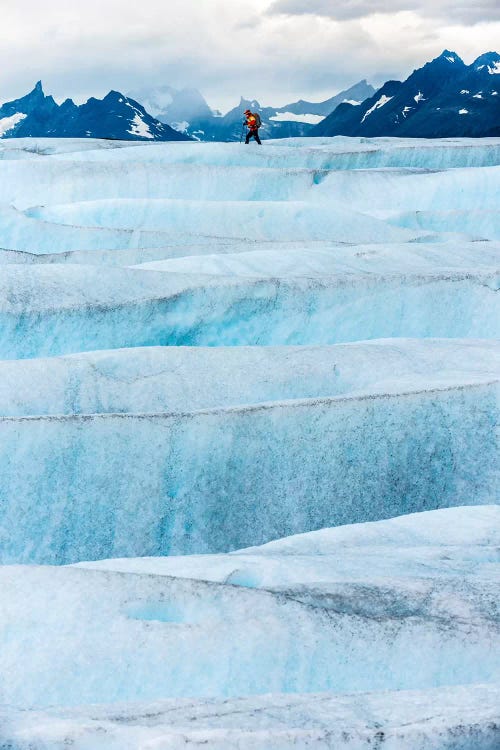 Crossing Tyndall Glacier, Patagonian Ice Cap, Patagonia, Chile