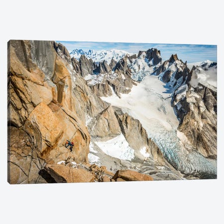 A Climber High On The Comesana-Fonrouge Route, Aguja Guillaumet, Patagonia, Argentina Canvas Print #ALX17} by Alex Buisse Canvas Print