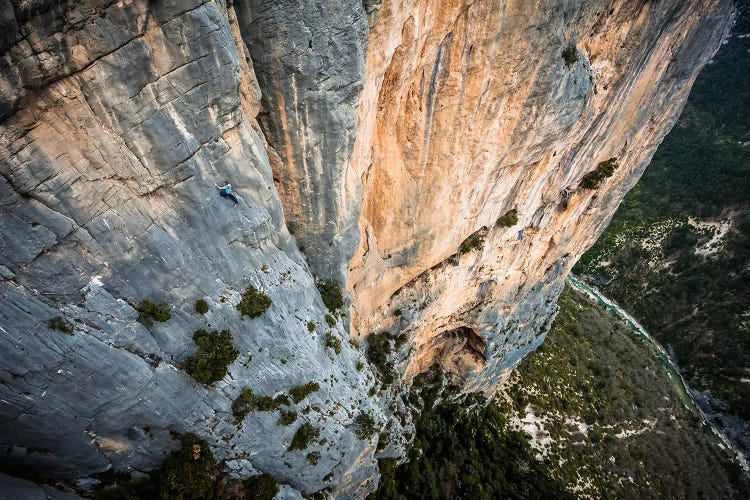 Freesolo Climb, Durandal, Gorges du Verdon, Alpes-de-Haute-Provence, Provence-Alpes-Cote d'Azur Region, France by Alex Buisse wall art