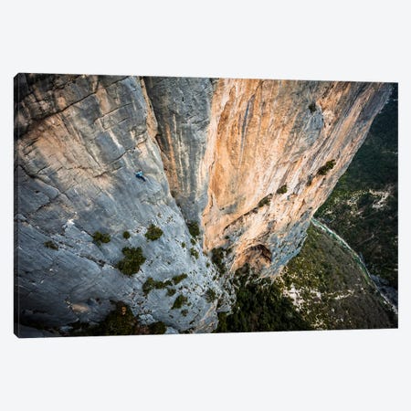 Freesolo Climb, Durandal, Gorges du Verdon, Alpes-de-Haute-Provence, Provence-Alpes-Cote d'Azur Region, France Canvas Print #ALX19} by Alex Buisse Canvas Artwork