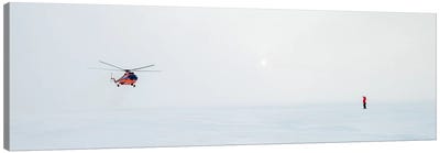 Helicopter Landing, North Pole Canvas Art Print - Snowscape Art