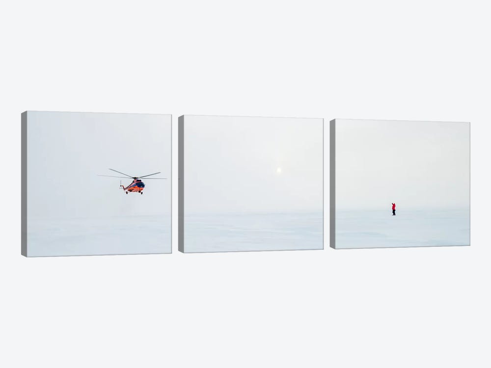 Helicopter Landing, North Pole by Alex Buisse 3-piece Canvas Wall Art