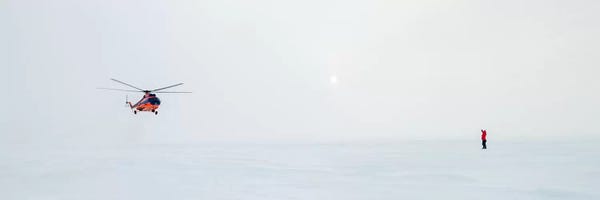 Alex Buisse: Helicopter Landing, North Pole by Alex Buisse