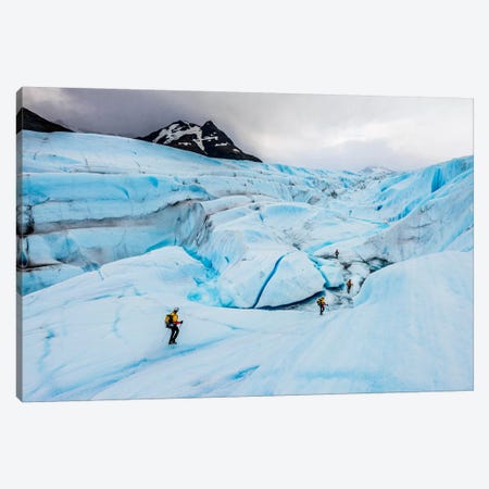 A Team Of Trekkers Cross The Massive Tyndall Glacier In Torres Del Paine, Patagonia, Chile Canvas Print #ALX23} by Alex Buisse Art Print