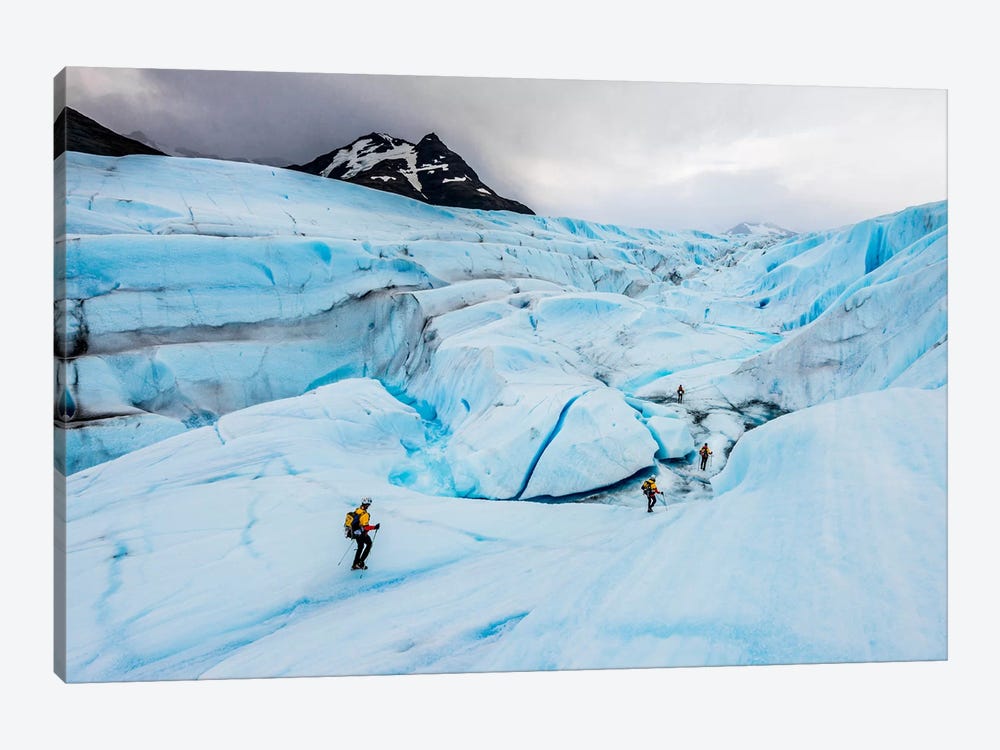 A Team Of Trekkers Cross The Massive Tyndall Glacier In Torres Del Paine, Patagonia, Chile by Alex Buisse 1-piece Canvas Wall Art