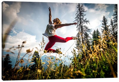 Joyous Dance, Mont Blanc Range, Chamonix, Haute-Savoie, Auvergne-Rhone-Alpes, France Canvas Art Print - Dancer Art
