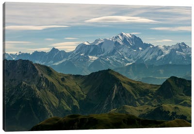 Mont Blanc As Seen From The Summit Of La Tournette, Talloires, Haute-Savoie, Auvergne-Rhone-Alpes, France Canvas Art Print