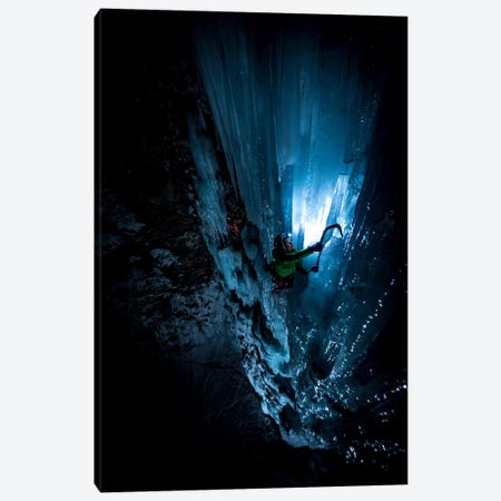 Night Climb, Lau Bij Frozen Waterfall, Cogne, Gran Paradiso, Aosta Valley Region, Italy Canvas Print #ALX33} by Alex Buisse Canvas Art