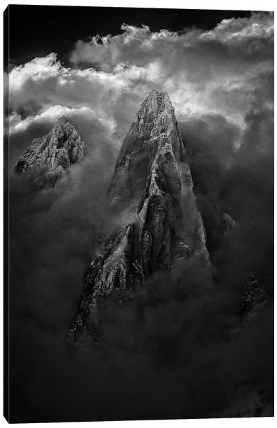 Stormy Weather, Aiguille des Drus, Chamonix, Haute-Savoie, Auvergne-Rhone-Alpes, France Canvas Art Print - Chamonix