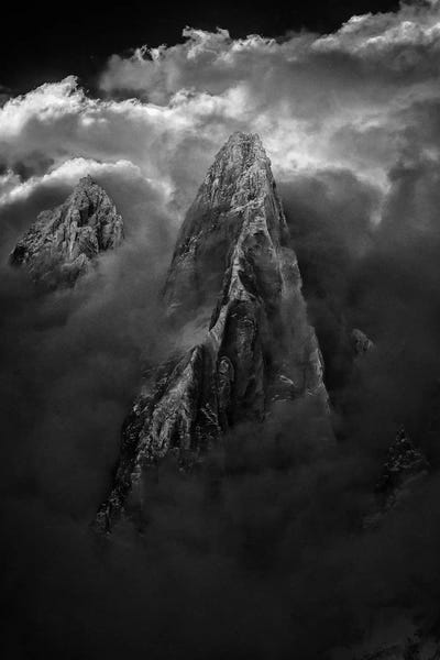 Alex Buisse: Stormy Weather, Aiguille des Drus, Chamonix, Haute-Savoie, Auvergne-Rhone-Alpes, France by Alex Buisse
