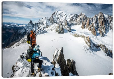 Summit, Aiguilles Marbrees, Mont Blanc Massif Canvas Art Print - Snowy Mountain Art