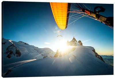 Sunset Flight I, Midi-Plan Ridge, Chamonix, Haute-Savoie, Auvergne-Rhone-Alpes, France Canvas Art Print