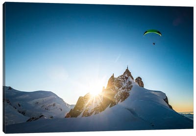 Sunset Flight II, Midi-Plan Ridge, Chamonix, Haute-Savoie, Auvergne-Rhone-Alpes, France Canvas Art Print - Chamonix