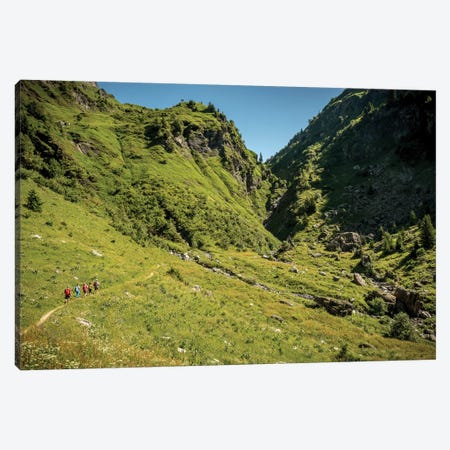 A Group Of Trekkers Near Col d'Anterne, Passy, Haute Savoie, France Canvas Print #ALX48} by Alex Buisse Art Print