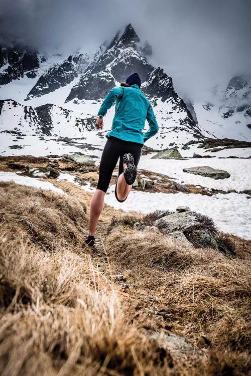 A Trail Runner In Plan de l'Aiguille, Chamonix, France by Alex Buisse wall art