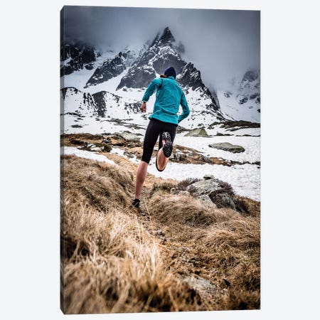 A Trail Runner In Plan de l'Aiguille, Chamonix, France Canvas Print #ALX52} by Alex Buisse Canvas Art