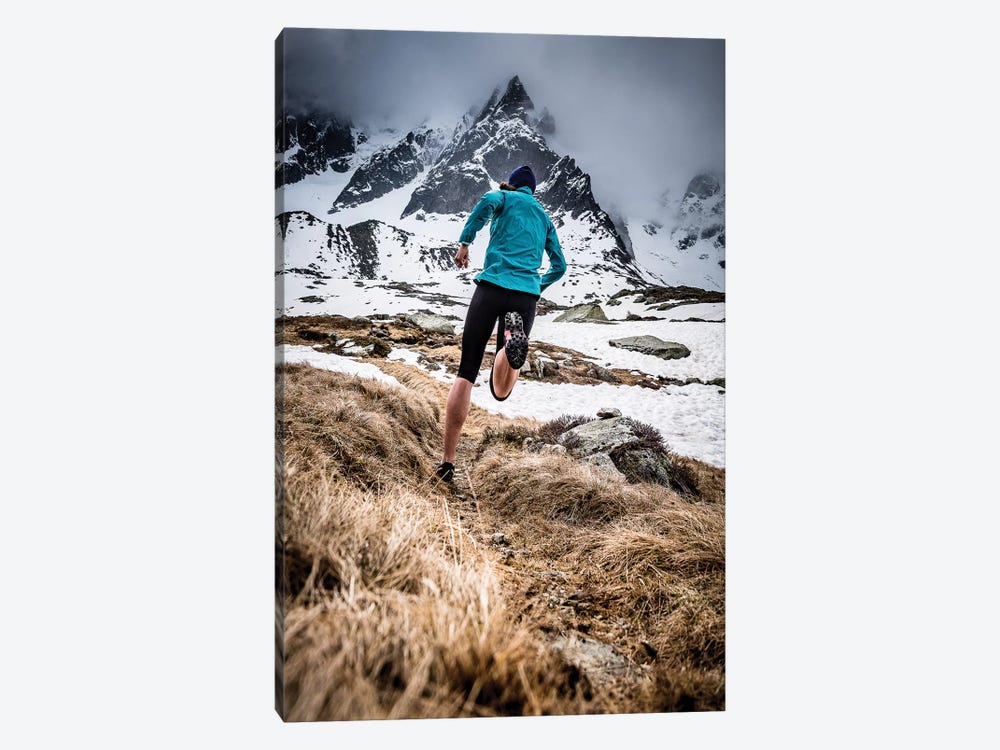 A Trail Runner In Plan de l'Aiguille, Chamonix, France by Alex Buisse 1-piece Canvas Art