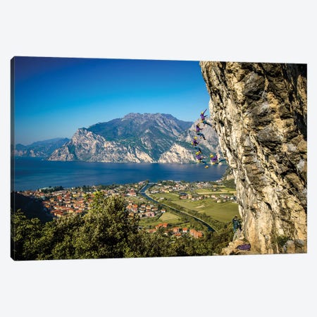 Action Sequence Of A Climbing Fall Above Arco, Trentino, Italy Canvas Print #ALX53} by Alex Buisse Canvas Art