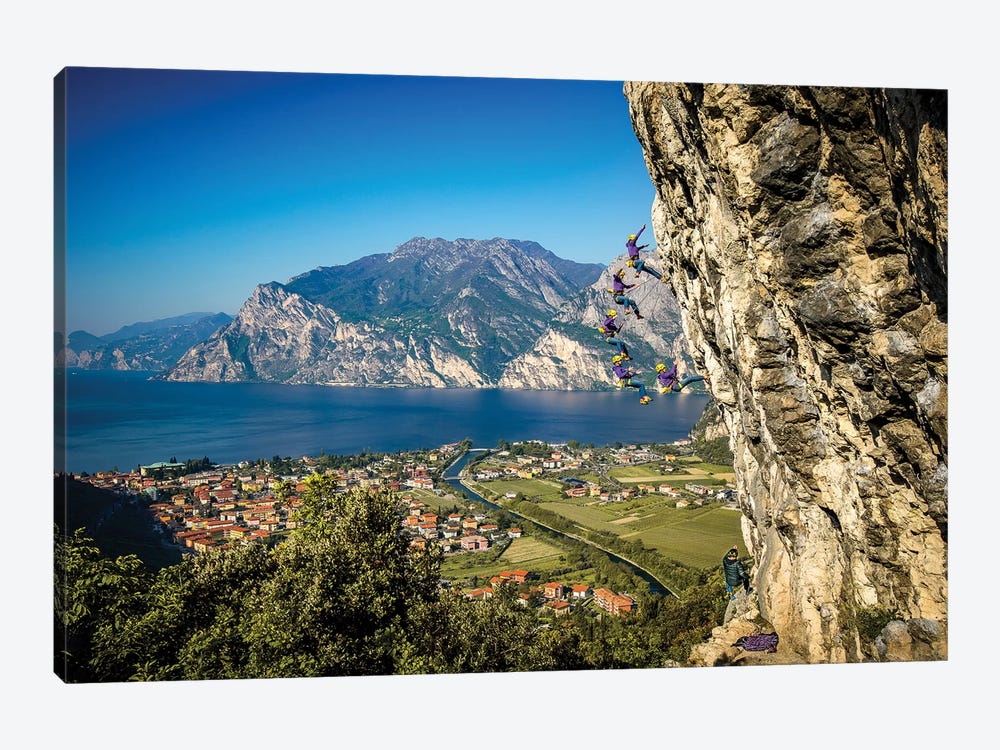 Action Sequence Of A Climbing Fall Above Arco, Trentino, Italy by Alex Buisse 1-piece Art Print