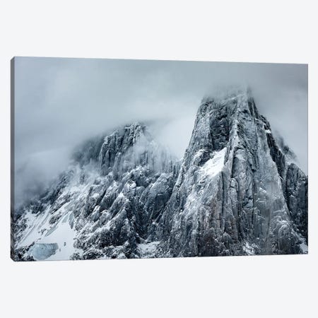 Winter Storm View Of Aiguille des Drus, Chamonix, France Canvas Print #ALX54} by Alex Buisse Art Print