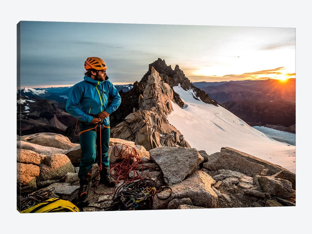 A Climber Prepares His Equipment On Aguja Guillaumet, Patagonia, Argentina by Alex Buisse 1-piece Canvas Artwork