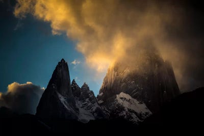 Aguja Poincenot & Cerro Fitz Roy, Patagonia, Argentina by Alex Buisse framed canvas print