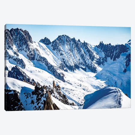 Two Climbers On Midi-Plan Ridge, Chamonix, France Canvas Print #ALX65} by Alex Buisse Canvas Artwork