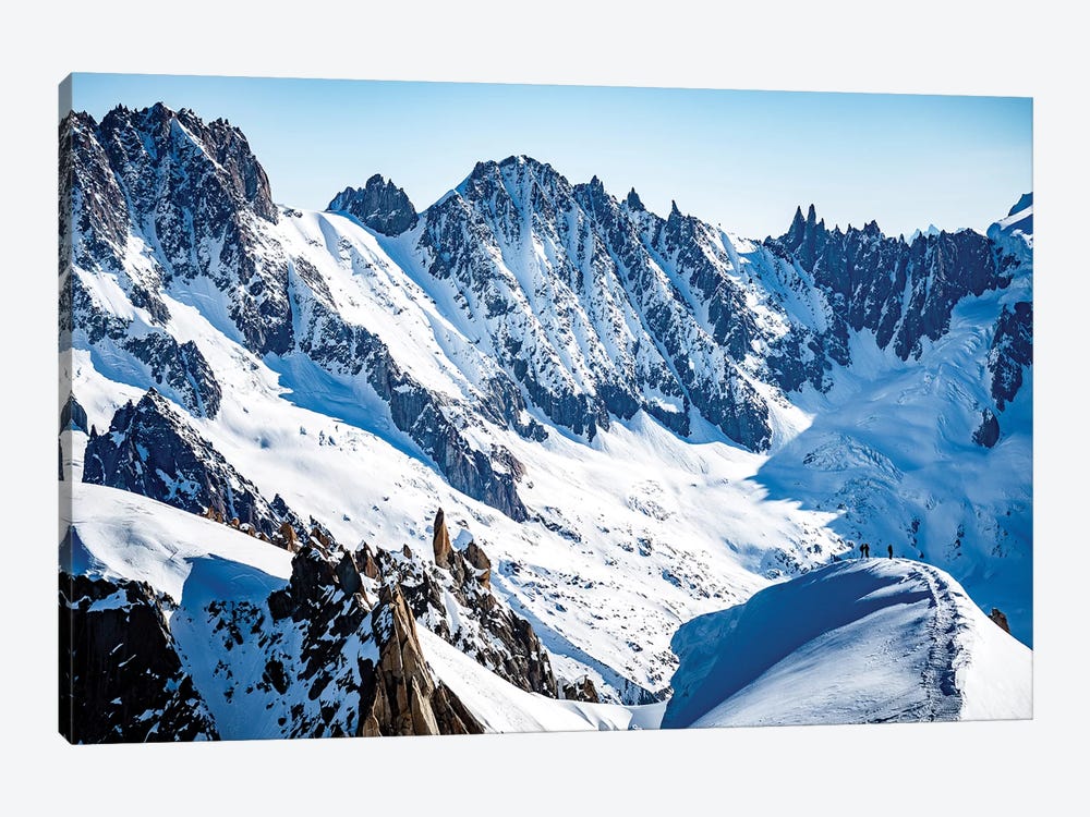 Two Climbers On Midi-Plan Ridge, Chamonix, France by Alex Buisse 1-piece Canvas Wall Art