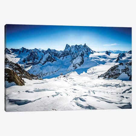 Aerial View Of Vallée Blanche And Grandes Jorasses, Chamonix, France Canvas Print #ALX66} by Alex Buisse Canvas Artwork