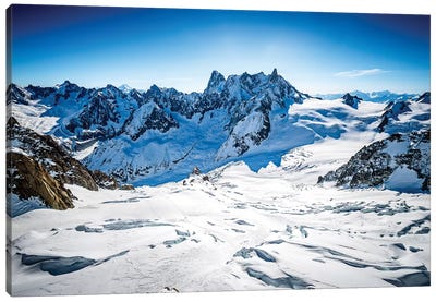 Aerial View Of Vallée Blanche And Grandes Jorasses, Chamonix, France Canvas Art Print