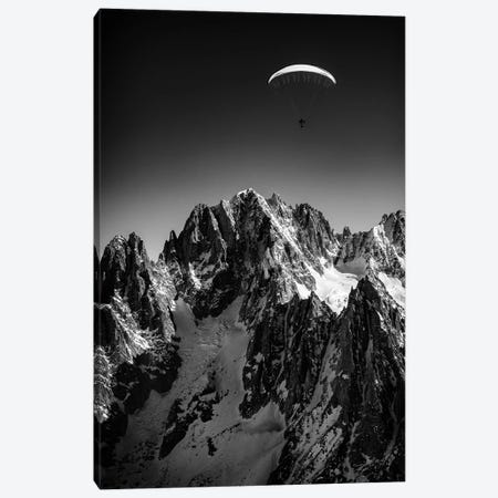 A Paraglider Above Vallée Blanche, Chamonix, France - II Canvas Print #ALX68} by Alex Buisse Art Print