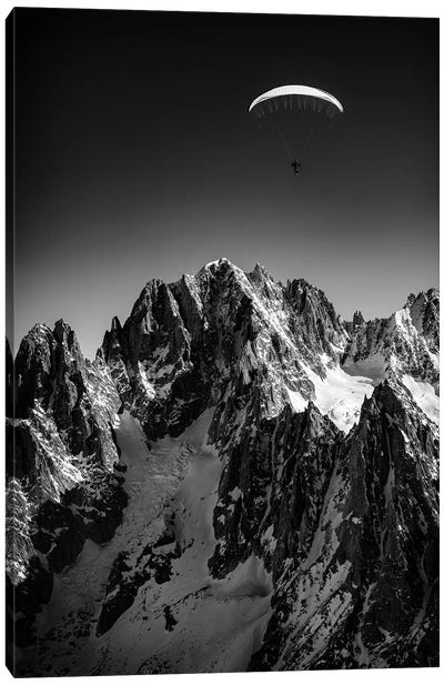 A Paraglider Above Vallée Blanche, Chamonix, France - II Canvas Art Print