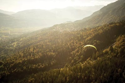 A Paraglider Above The Chamonix Valley, France - II by Alex Buisse framed wall art