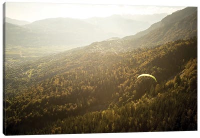 A Paraglider Above The Chamonix Valley, France - II Canvas Art Print