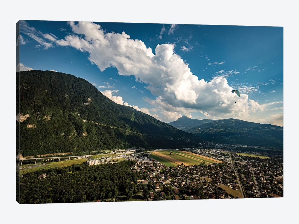 A Paraglider Above The Passy Valley, Haute Savoie, France by Alex Buisse 1-piece Art Print