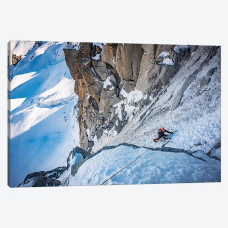 A Climber On The North Face Of Tour Ronde, Chamonix, France - I Canvas Print #ALX72} by Alex Buisse Canvas Artwork